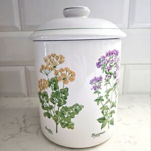 Certified International Cookie Jar Canister Herb Rosemary Parsley Thyme 9" Tall